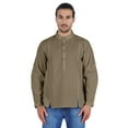 thumbnail image 1 of Atasi Chemise Henley Indienne pour Hommes Manches Longues Col Mandarin Court Kurta Décontracté, 1 of 7