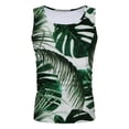 thumbnail image 4 of XIAONU Men Floral Print Tank Top Crew Neck Sleeveless Beach Shirt, 4 of 5