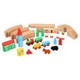 SainSmart Jr. Wooden Train Set, DoubleSided Tracks, for Kids Aged 35