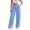 A-Sky Blue, variant on Tiweut Pants for Women Straight Long Elastic Waist Stretch Summer Wide Leg Pure Color Casual Trousers
