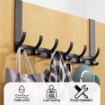 thumbnail image 3 of YUSMIEY Over The Door Hanger, Heavy Duty Door Hanger with 12 Hooks, Over The Door Towel Rack for Hanging Coat Cloth Keys for Bathroom Bedroom Kitchen Holder Organizer (Black), 3 of 7