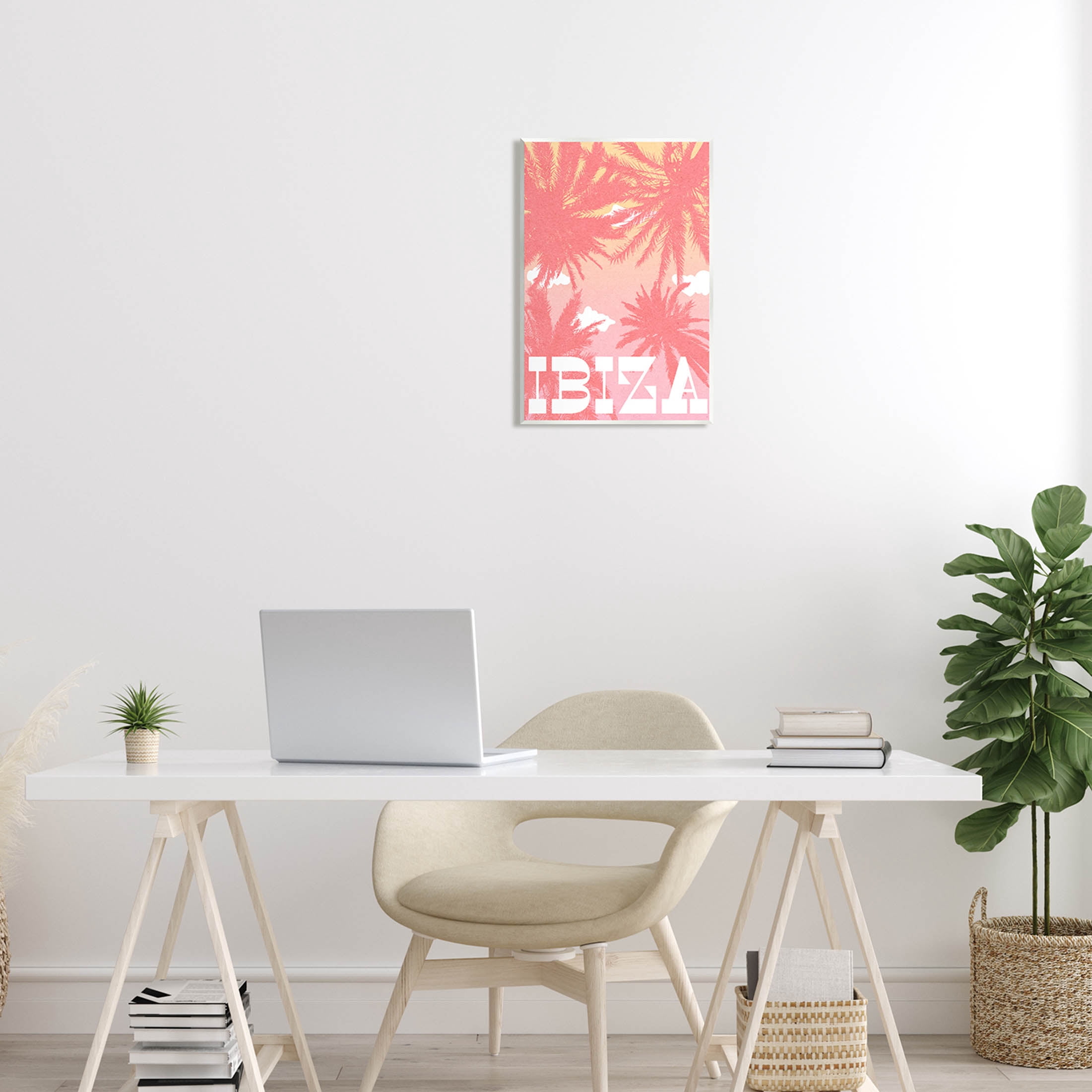 Stupell Industries Tropical Ibiza Palm Trees Graphic Art Unframed Art Print Wall Art, Design by Daphne Polselli