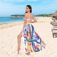 thumbnail image 6 of FORMRS Womens Long Sarong Beach Wrap Semi-Sheer Bikini Skirt Bathing Swimsuit Cover Up, Musical Pattern, 6 of 7