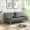 Gray, variant on EBQOSK Sofa Bed with Armrest Two Holders Wood Frame, Stainless Leg, Futon PVC Gray 2