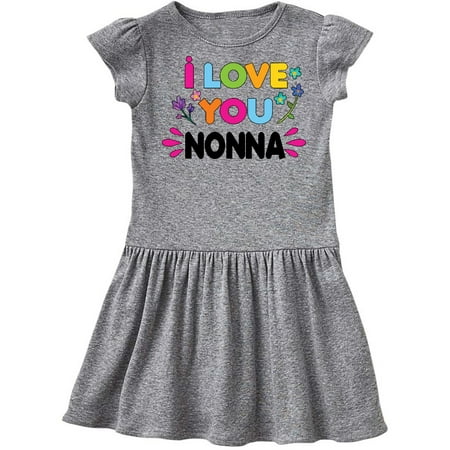 

Inktastic I Love You Nonna with Flowers Gift Toddler Girl Dress