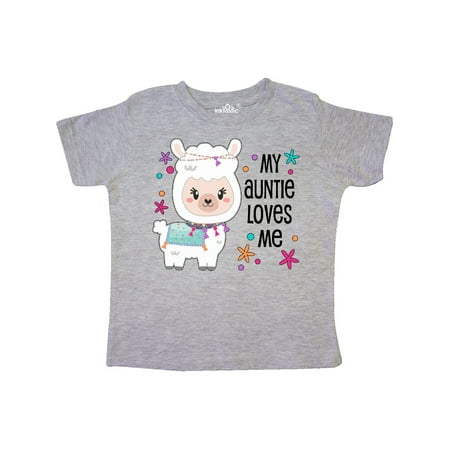 

Inktastic My Auntie Loves Me- cute and happy llama Gift Toddler Boy or Toddler Girl T-Shirt