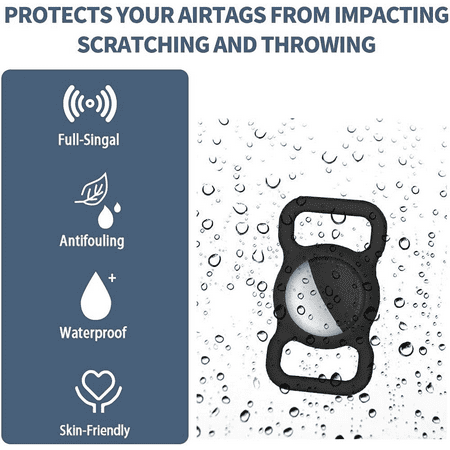 Sherry 2 Pack Airtag Dog Collar Protective Case Compatible for Apple Airtags for Dog Cat Collar Pet Loop Holder,Air Tag Holder for Dogs,Air Tag Silicone Cover for Pet Collar