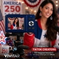 thumbnail image 4 of Vivitar PopCam America 250 Digital Camera – USA Celebration Edition, Old Glory Blue, 48MP Camera with Full HD 1080P Video, 3" Flip Screen, 16X Zoom Compact Vlogging Camera with Built-in Mic, 4 of 6