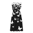 thumbnail image 5 of Kvture Women's Summer Tank Midi Dress Sleeveless Floral Print A-Line Sundress Casual Loose T-Shirt Dresses Vacation Beach Dress Navy, 5 of 7