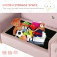 thumbnail image 6 of Qaba Ergonomic Foam Kids Sofa with Inner Toy Storage Chest, Velvet Kids Couch with Soft Arms, Children's Lounge Furniture, Pink, 6 of 9