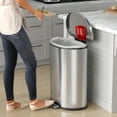 thumbnail image 3 of iTouchless SoftStep 13.2 Gallon Semi-Round Stainless Steel Step Trash Can with Odor Control System, 50 Liter Pedal Garbage Bin for Kitchen, Office, Home - Silent and Gentle Open and Close, 3 of 7