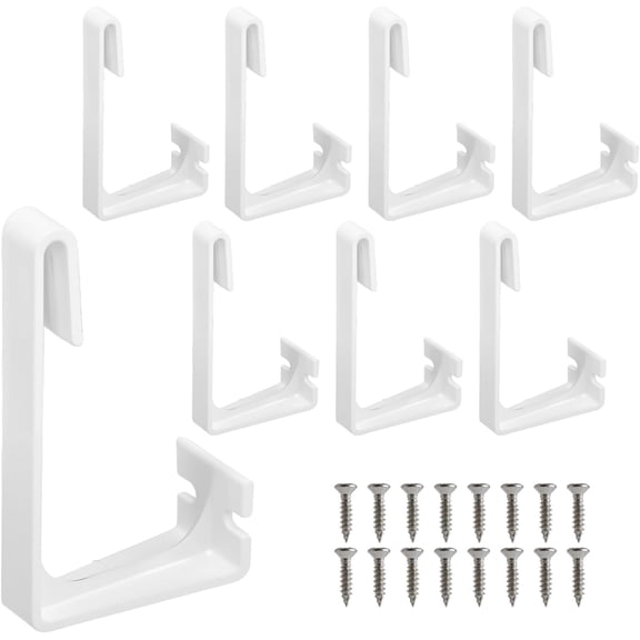8 PCS RV Side Curtain Hold Down Clips, Plastic RV Curtain Retainer with Mounting Screws, Window Covering Hardware for Camper, Travel Trailer, Bedroom & Bathroom