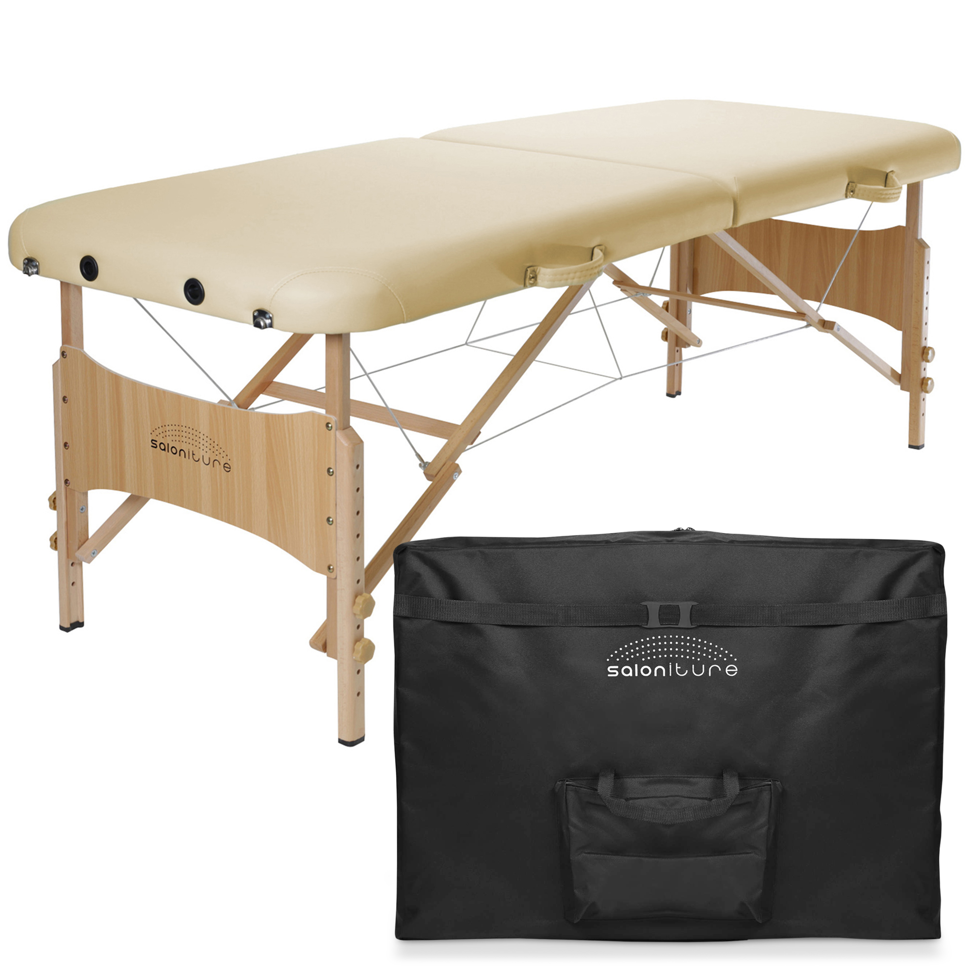 Saloniture Professional Portable Massage Table with Backrest Burgundy