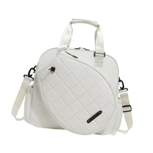 Bolsa de tenis, bolso de hombro para tenis, bolso de mano para hombres y mujeres, bolso de bádminton resistente al agua Blanco