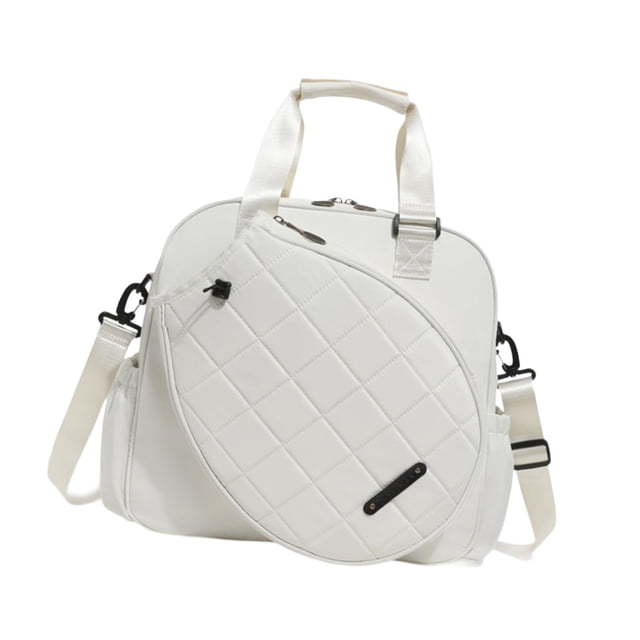 Colaxi Tennis Bag Tennis Shoulder Bag Tote Sport Bag Badminton Racket Carry Bag Racket Pocket Tennis Crossbody Bag Tennis Racket Bag White