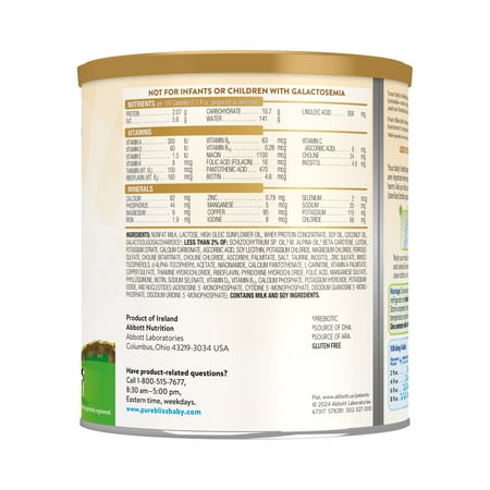 Pure Bliss by Similac Irish Farms Powder Baby Formula, Easy to Digest, 24.7-oz Can, Pack of 4