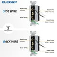 thumbnail image 4 of Decorator Double Rocker Light Switch, Two Single Pole Electrical Paddle Switch, 15A, 125V, in-Wall On/Off Switch, Self-grounding, Wall Plate is Included, UL Listed,White 2PC, 4 of 7