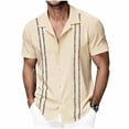 thumbnail image 3 of BRGZLK Men's Short Sleeve Floral Collar Shirt Bowling Shirts Button Down Hawaiiansummer Beach Casual Vacation Blouse Tops, 3 of 7