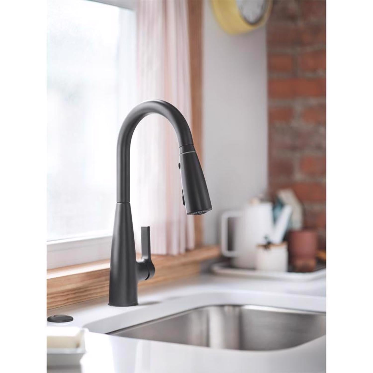 Haelyn Single-Handle Pull-Down Sprayer Kitchen Faucet with ColorCue™ Temperature Indicator in Matte Black
