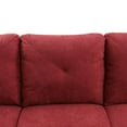 thumbnail image 5 of Hommoo Flannelette Living Room Furniture Sets, 4-Seat L-Shape Sectional Couch Sofa, Red(No Ottoman), 5 of 10
