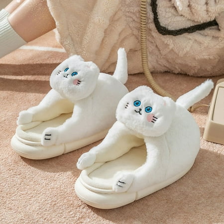 

Slippers Clearance Autumn And Winter Woolen Slippers Hugging Cat Cartoon Cute Couple Cotton Slippers