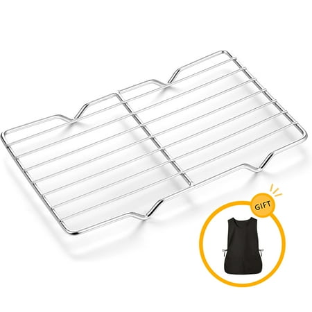

Baking Rack for Oven Cooking Stainless Steel Roasting Rack for Baking Sheet with Black Apron Heavy Duty Cooling Rack with 4 Legs for Baking and Cooling of Barbeque in Oven Party Dinning Silver