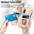 thumbnail image 3 of Phone Case for iPhone Xs Max Wallet Cover with Tempered Glass Screen Protector and Zipper Credit Card Holder Stand Leather Cell i X XR Xsmax 10x SX Xmax 10xs 10s 10 Plus Xmaxs Women Men Beige, 3 of 13