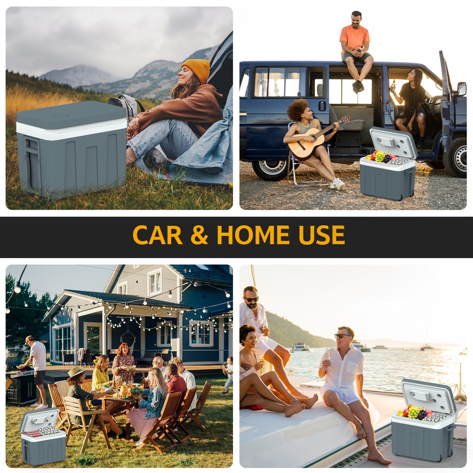ADVWIN 12V Electric Cooler & Warmer, 45L(48 qt) Portable Thermoelectric Fridge with Wheels & Handle