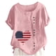 thumbnail image 1 of Camiseta Casual de Manga Corta con Botón de Cuello Redondo de las Mujeres, Tops Cortos para las Mujeres, 1 of 3