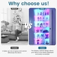 thumbnail image 6 of VKCC Display Cabinet with Glass Door and RGB, Lockable Curio Cabinet with Tempered Glass & Curved Acrylic Side, Bookshelf for Living Room, White, 6 of 8