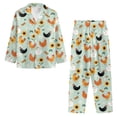 thumbnail image 5 of Garronmavis Funny Chicken Womens Pajama Sets 2 Piece Button Down Long Sleeve Lightweight Sleepwear Winter Nightwear Cozy Lounge Set Soft Warm Lounge Set, 5 of 7