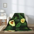 thumbnail image 2 of Throw Blanket for Couch Sofa and Bed, Fresh Avocados Super Soft Plush Throw Blanket, Fuzzy Cuteness Comfy Warm Washable Flannel Blanket & Throws for All Season 80"x60", 2 of 5
