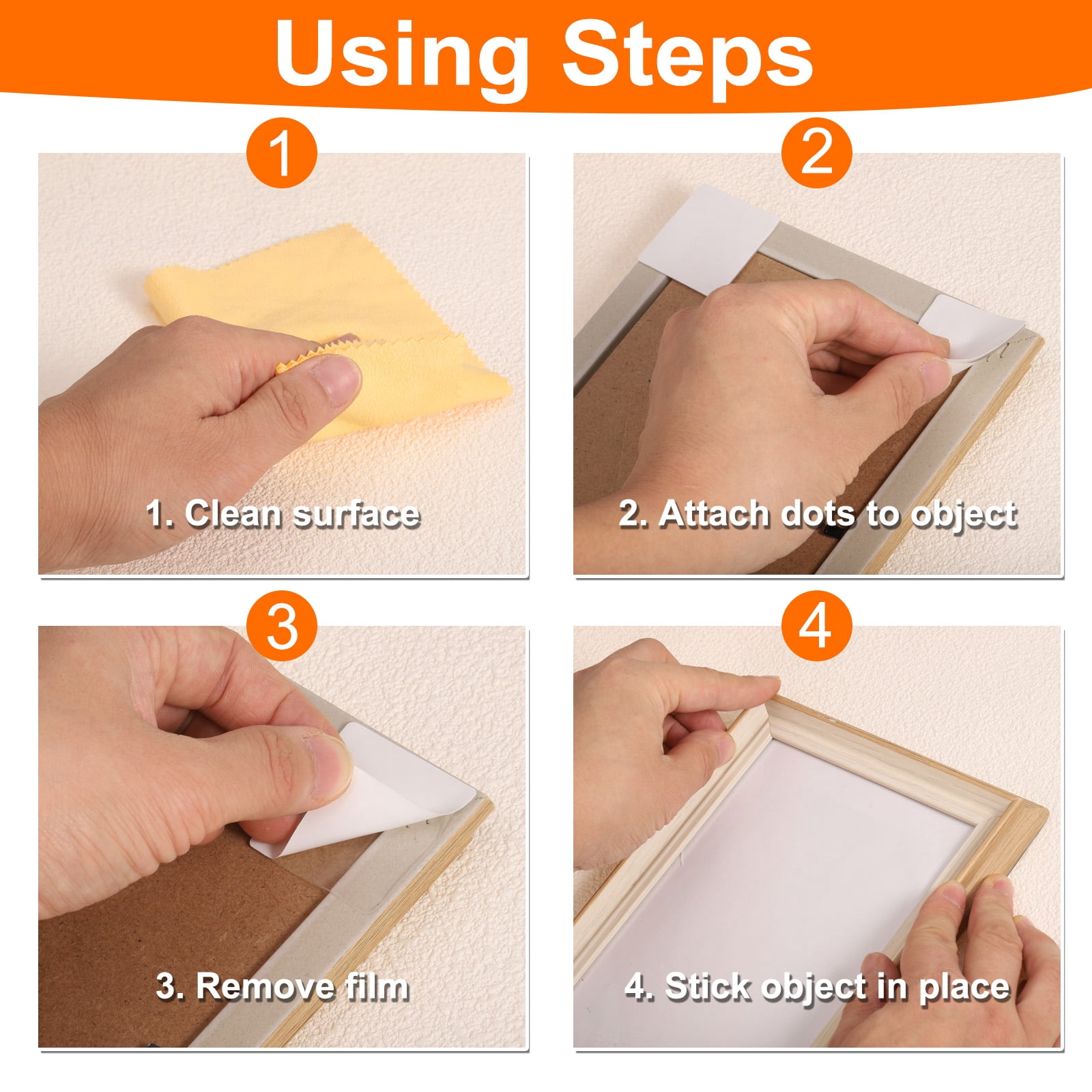 Uxcell 240pack Double Sided Sticky Tape Dots, Two Sided Dots, Square Clear Mounting Adhesive Dot, 30 x 30 x 1.0 mm