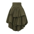 thumbnail image 3 of Wyobmus Women's Medieval Peasant Skirt Renaissance Irregular Hem Skirt Gothic Steampunk Victorian High-Low Skirts B-Green, 3 of 3