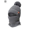 thumbnail image 2 of Luxtrada Womens Knit Scarf Hat Set Winter Warm Solid Pom Soft Venonat Beanie Caps Scarves (Grey), 2 of 7
