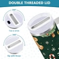 thumbnail image 3 of Yayeee 40oz Stainless Steel Tumbler with Straw and Handle Double-Wall Insulated Travel Water Bottle, Green Christmas Trees, 3 of 8