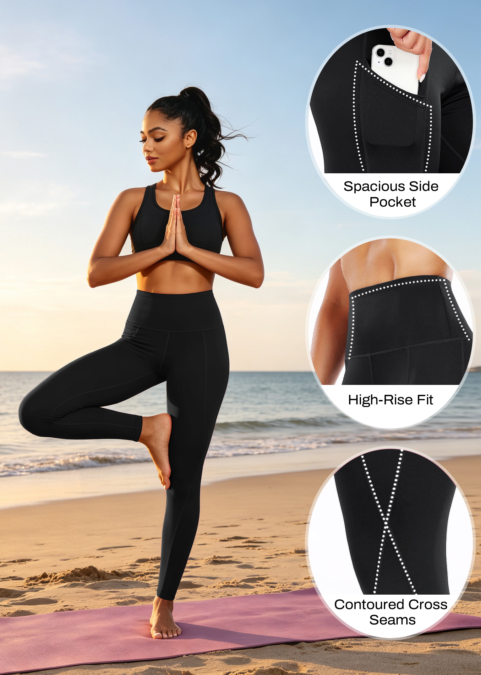 NELEUS Women's High Waist Yoga Leggings with Side Pocket photo 5