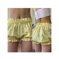 thumbnail image 2 of Rdhnmea Women Plaid Shorts, Elastic Waist Bows Summer Bloomer Shorts, 2 of 6