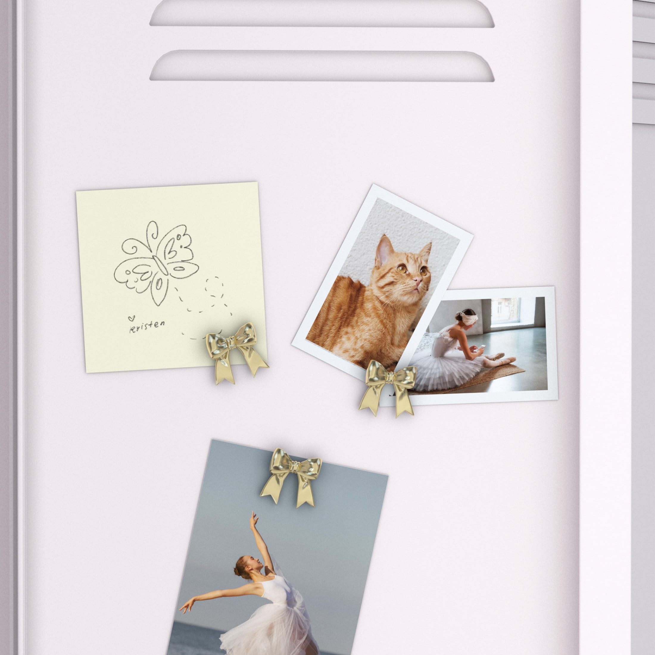 U Brands Ribbon Magnets, Set of 3, Gold, Metal
