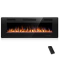 thumbnail image 2 of Cloud Mountain 50" Stainless Steel Wall Mounted Electric Fireplace in Black, 2 of 7