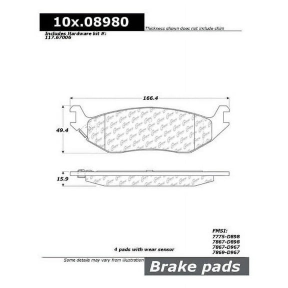 Centric (103.08980) Brake Pad, Ceramic