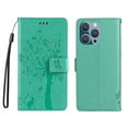 thumbnail image 6 of Allytechgroup Wallet Case for iPhone 16e with Card Slots, Embossed Tree&Cat PU Leather and TPU Bumper Anti-Shock Drop Proof Hand Strap Case for iPhone 16e, Green, 6 of 6