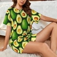 thumbnail image 4 of Fotbe Avocado Print Pajama Set for Women 2 Piece Loungewear Short Sleeve Tops and Shorts Set Soft Sleepwear-Small, 4 of 7