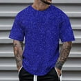 thumbnail image 2 of Sngxgn T Shirts for Men Summer Vintage Print Short-Sleeved Round Neck T-Shirt Top(Blue,XXL), 2 of 4