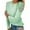 Green, variant on Ladies Tops And Blouses Round Neck Solid Color Hollow Stitching Long Sleeved T Shirt Womens Tops