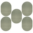 thumbnail image 1 of Furnish My Place Corner Indoor/Outdoor Commercial Green Color Rug, Corner Area Rug, Home Decor Mat, Pet-Friendly Carpet for Living Room, Bedroom, Made in USA, 2' x 4' Oval - Set of 5, 1 of 6