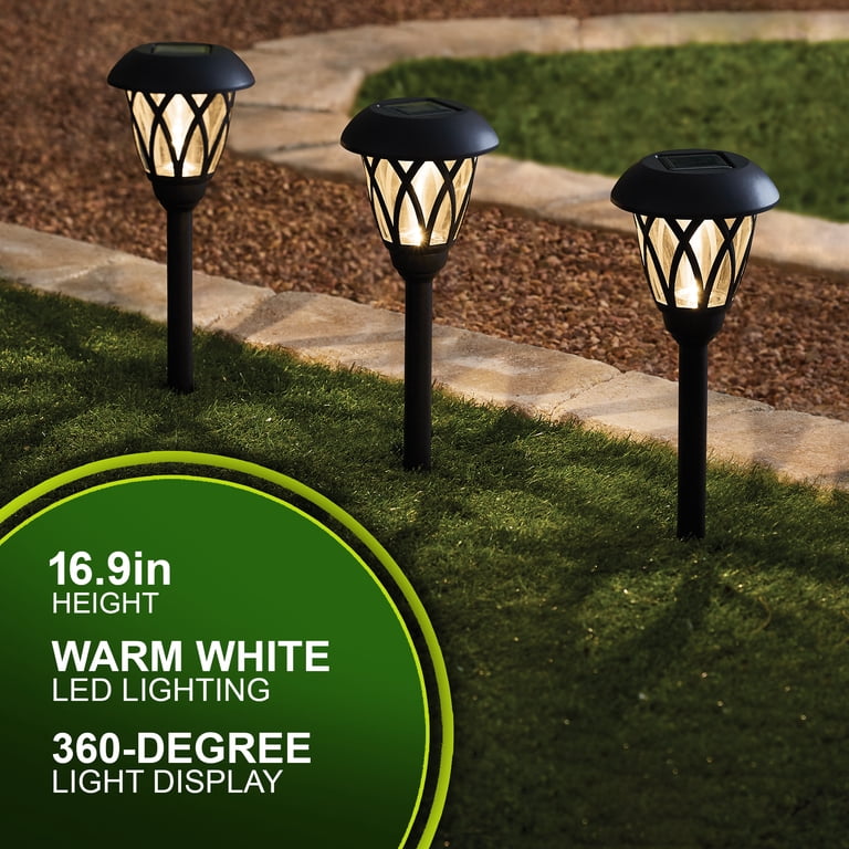 Mainstays Solar Pathway Lights, 6-Pack Black Lattice photo 7
