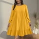 thumbnail image 1 of mfyjkho Vestidos para mujer, Vestido holgado y cómodo de manga larga con cuello redondo para mujer, de talla grande, color liso, para tiempo libre Vestidos festivos xxxl, 1 of 6