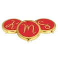 thumbnail image 4 of Koyal Wholesale Gold Compact Mirror Bridesmaid's Wedding Gift, Red with Faux Gold Glitter, Monogram Letter M, 1-Pack, 4 of 5