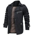 thumbnail image 3 of QHFBli Mens Denim Jacket Men's Classic Denim Jacket Autumn Winter Coats Pure Color Breathable Outdoor Washed Coat for Casual Daily Wear Black XXXXXL, 3 of 4
